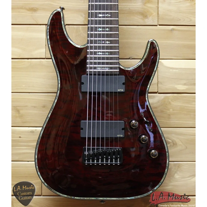 Schecter Hellraiser Series C-8-HR-BCH Black Cherry 8 Str Guitar with EMG 808 Pickups