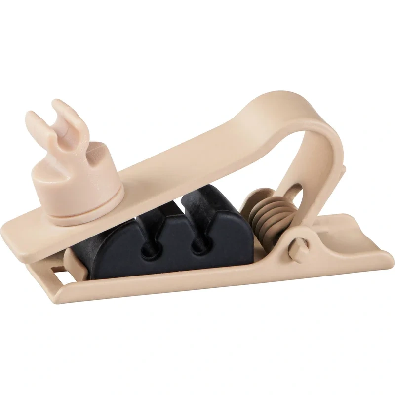 Shure RPMDL4STC/T Single Tie Clip for DL4 DuraPlex Lavalier Microphone 3-Pack – Tan
