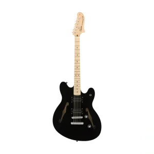 Squier Affinity Series Starcaster Electric Guitar, Maple FB, Black