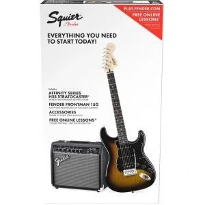 Squier Affinity Series Stratocaster HSS Pack 15G – Brown Sunburst 120V