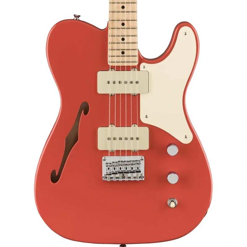 Squier Paranormal Cabronita Telecaster Thinline Maple, Parchment Pickguard, Fiesta Red