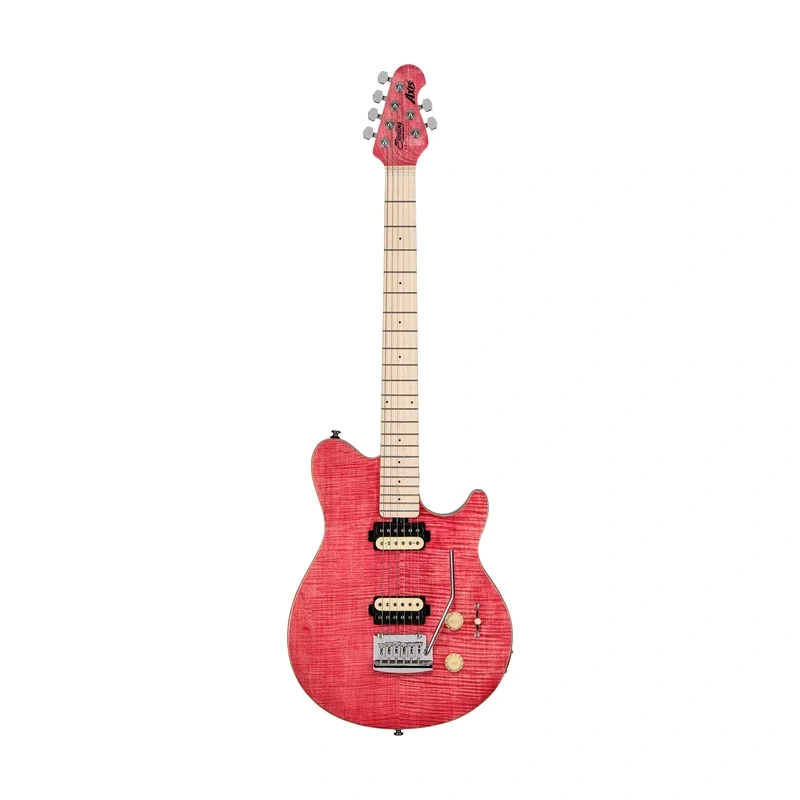 Sterling by Music Man AX3FM Axis Flame Maple Electric Guitar, Maple FB, Stain Pink
