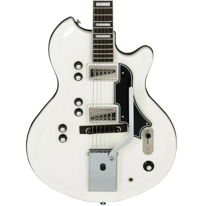 Supro Americana Series Martinique Deluxe Guitar – Ermine White