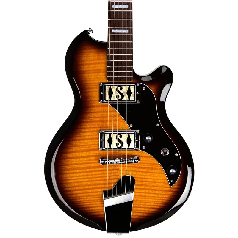 Supro Island Series Westbury Guitar – Double Pickup – Flame Maple Tobacco Burst – Free Gig-Bag