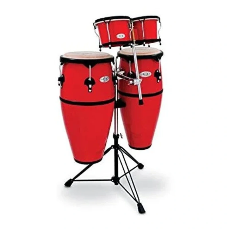 Toca 2300FRD-K Synergy Series Fiberglass Conga & Bongo Set with Stand – Red