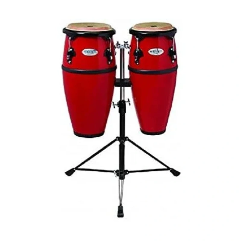 Toca 2300FRD Synergy Series Fiberglass Conga Set with Stand – Red