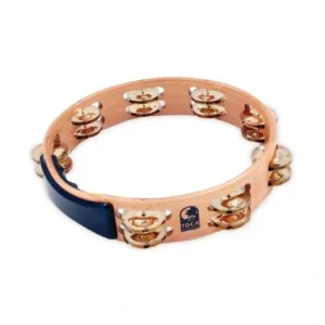 Toca T1010-AB Acacia Wood 10″ Tambourine – Double Row with Brass Jingles