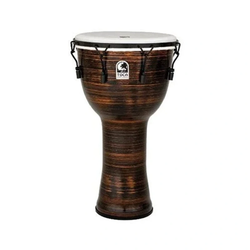 Toca TF2DM-14SCB Freestyle II Mechanically Tuned 14″ Djembe with Bag – Copper Spun