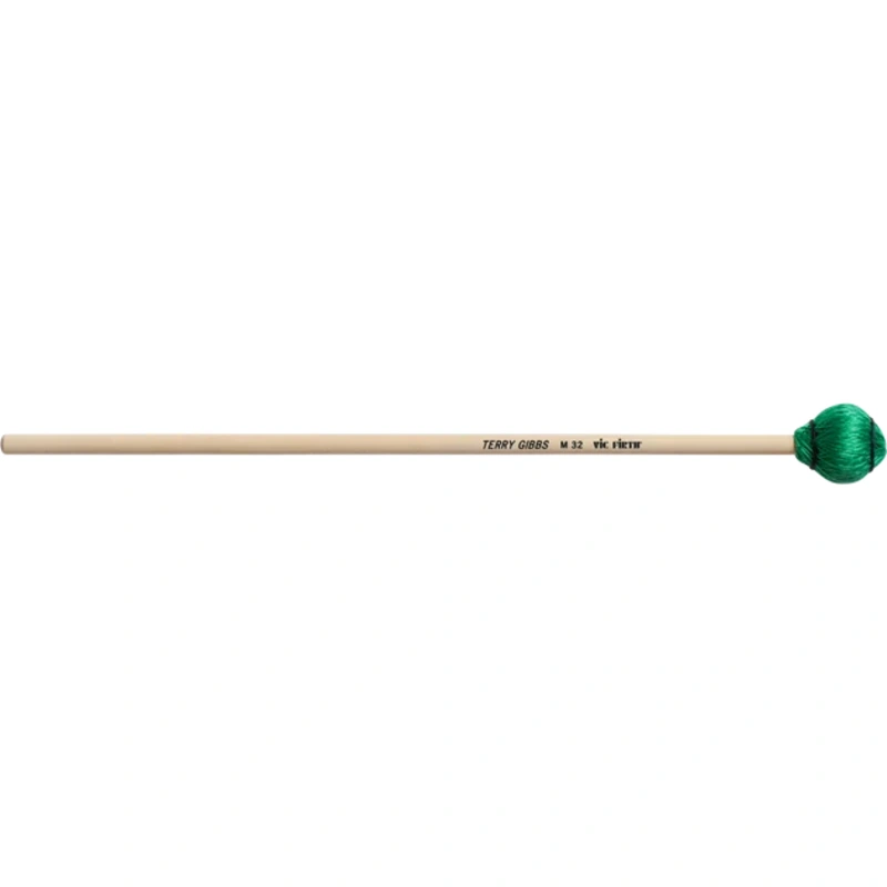 Vic Firth M32 Terry Gibbs Keyboard Mallet – Medium Hard, Green Cord